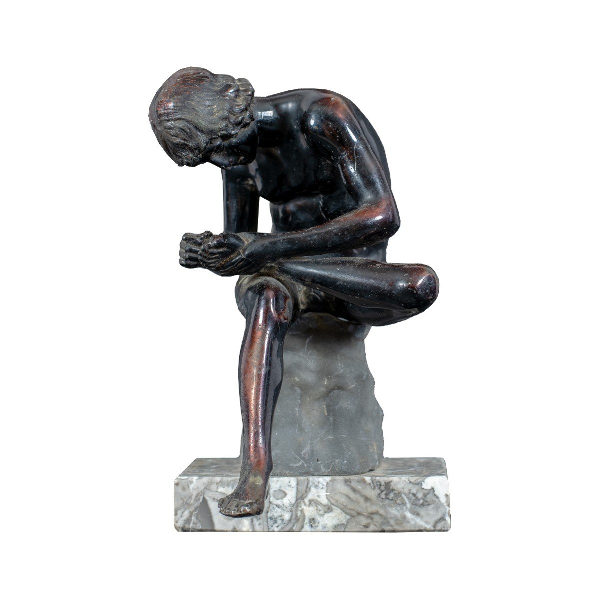 Sculpture De Table En Bronze - Spinario (copie d'Après l'Antique) - Italie, Fin Du XIXe Siècle.