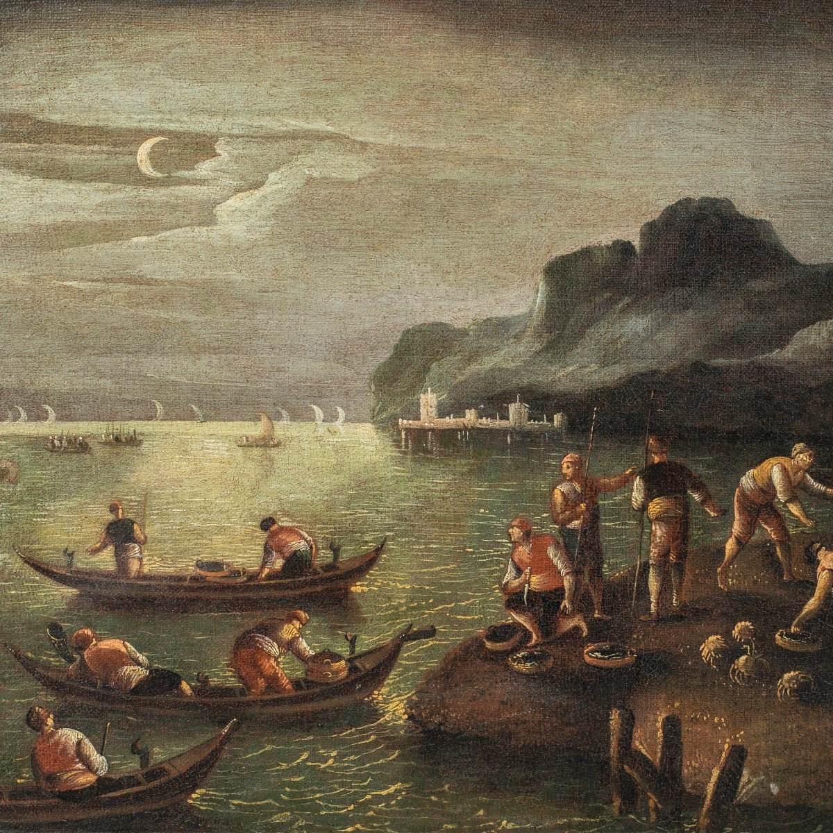 Italian Master (late 17th Century) - Landscape In The Moonlight.-photo-2