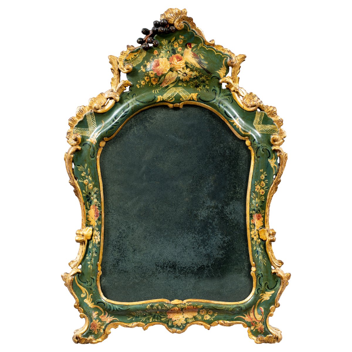 Miroir En Bois Sculpté, Laqué Et Peint. Venise, XVIIIe Siècle