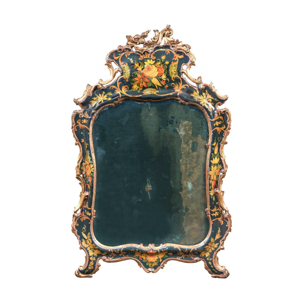 Miroir En Bois Sculpté, Laqué Et Peint. Venise, XVIIIe Siècle