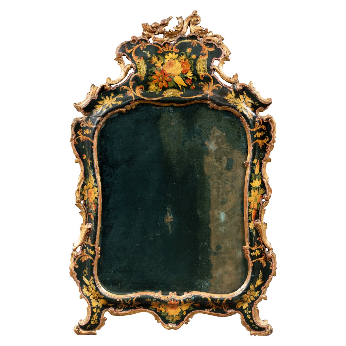 Miroir En Bois Sculpté, Laqué Et Peint. Venise, XVIIIe Siècle