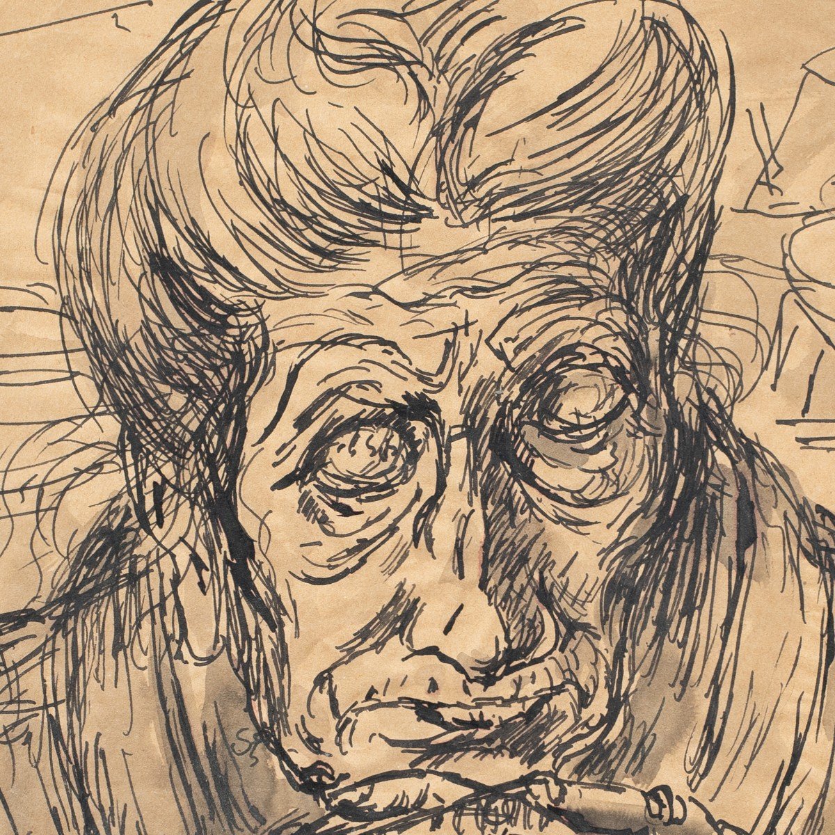 Giuseppe Migneco (messine 1903 - Milan 1997) - La Diseuse De Bonne Aventure.-photo-2