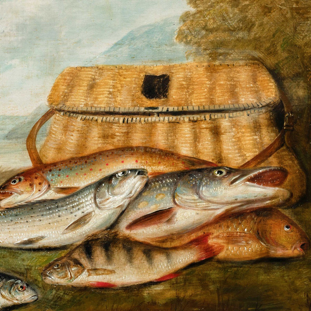 Peintre Européen (19ème Siècle) - Nature Morte De Poisson.-photo-2