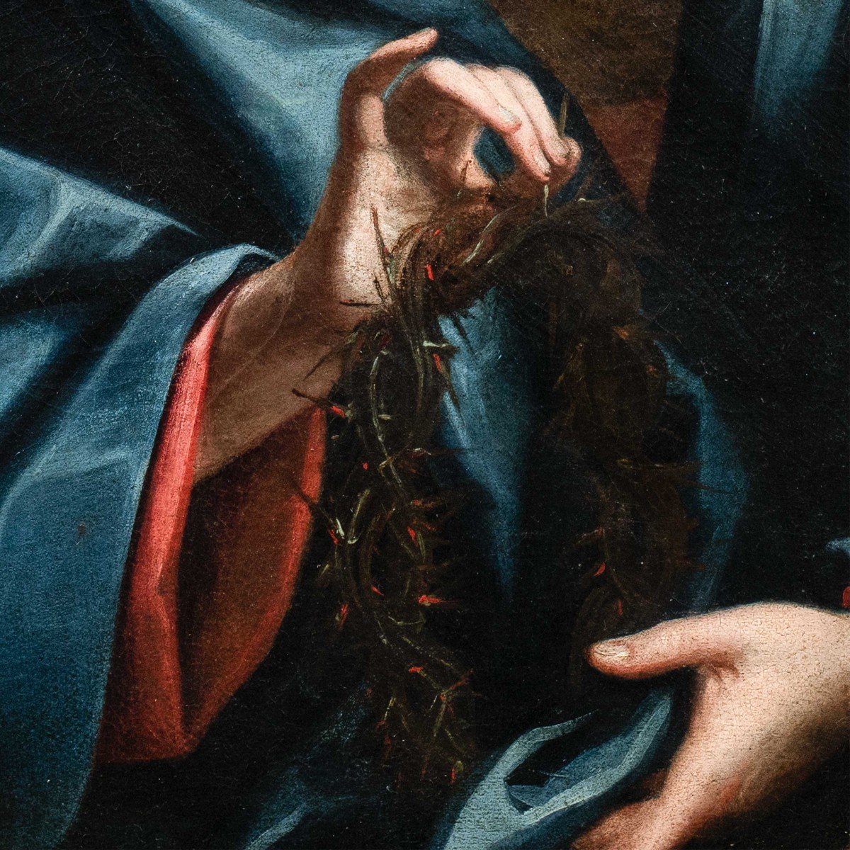 Peintre Italien (xviie Siècle) - La Vierge Des Douleurs Avec La Couronne d'épines.-photo-3