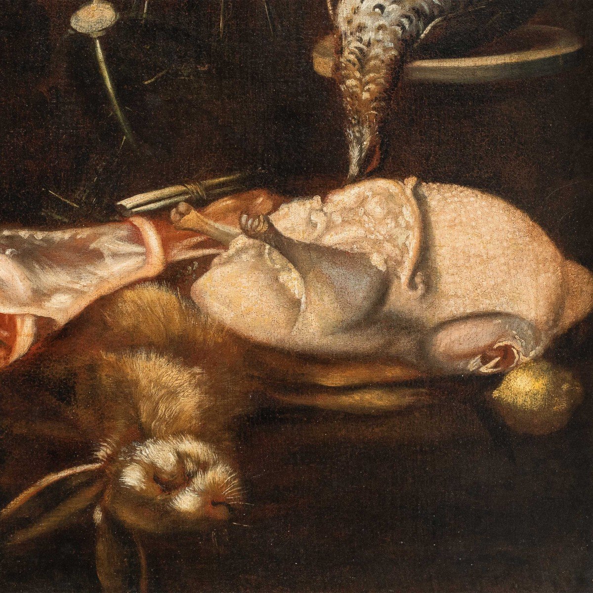 Italian Painter (17th-18th Century) - Still Life With Meat, Turkey And Game.-photo-2