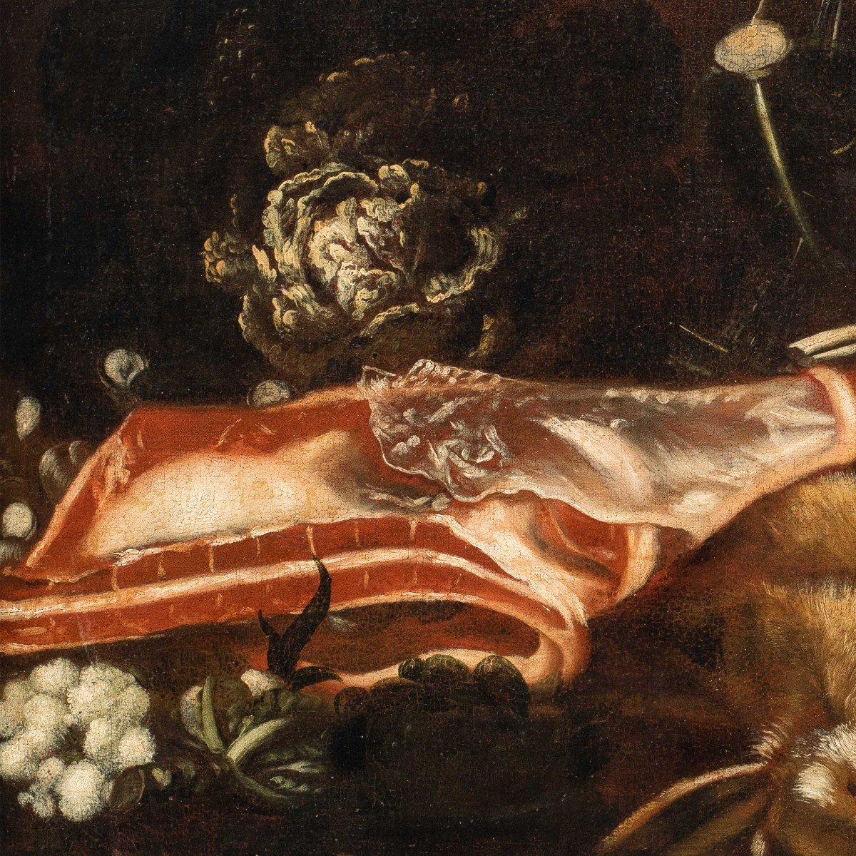 Italian Painter (17th-18th Century) - Still Life With Meat, Turkey And Game.-photo-3