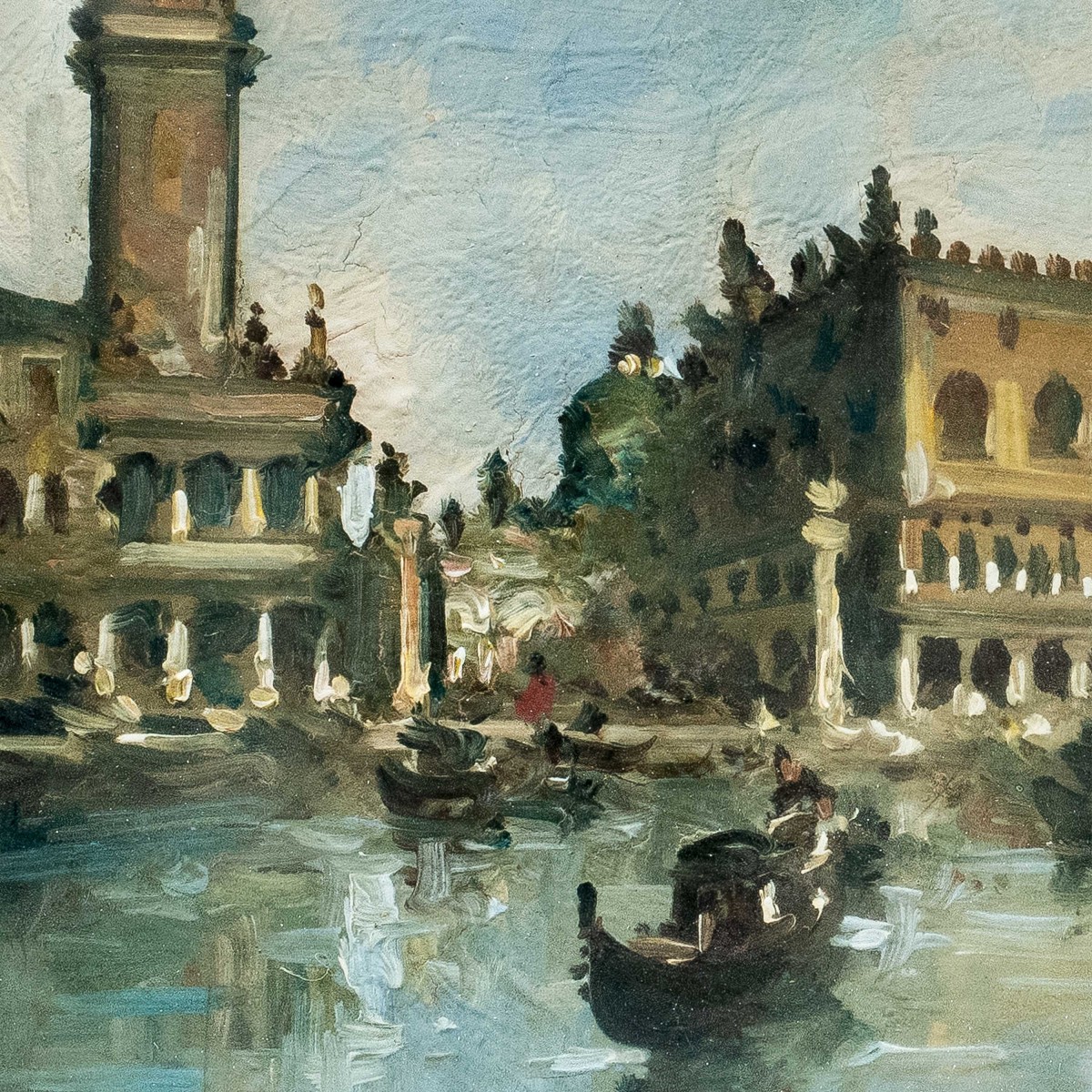 Giovanni Riva (turin 1890 - Turin 1973) - Venice, View Of The Basin Of St. Mark With The Doge's-photo-3