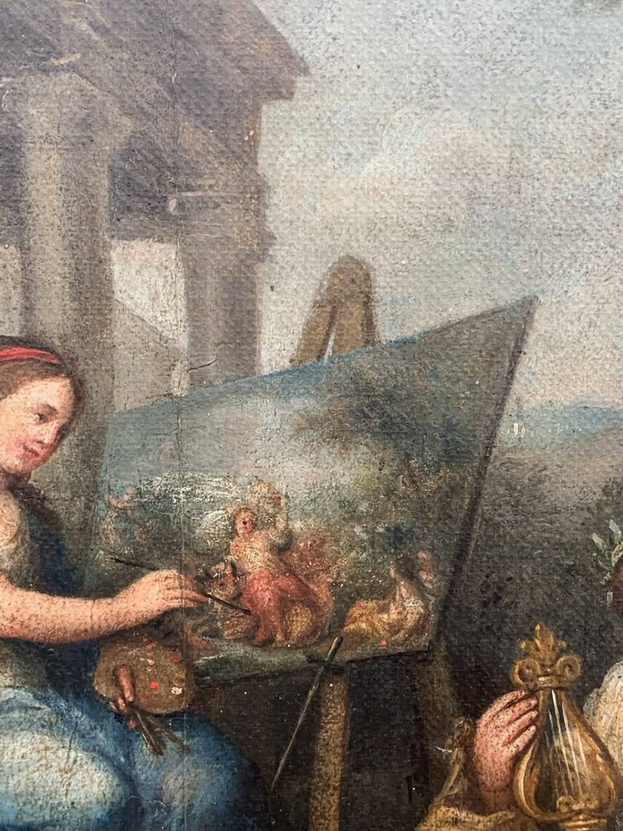 Maître Français (xviiie Siècle) - Allégorie Des Arts.-photo-2