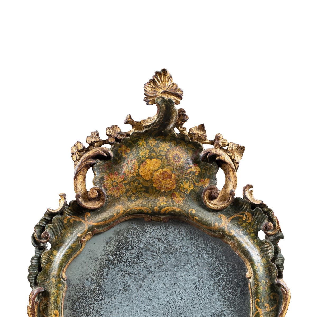 Miroir En Bois Sculpté, Laqué Et Peint. Venise, XVIIIe-xixe Siècle.-photo-2