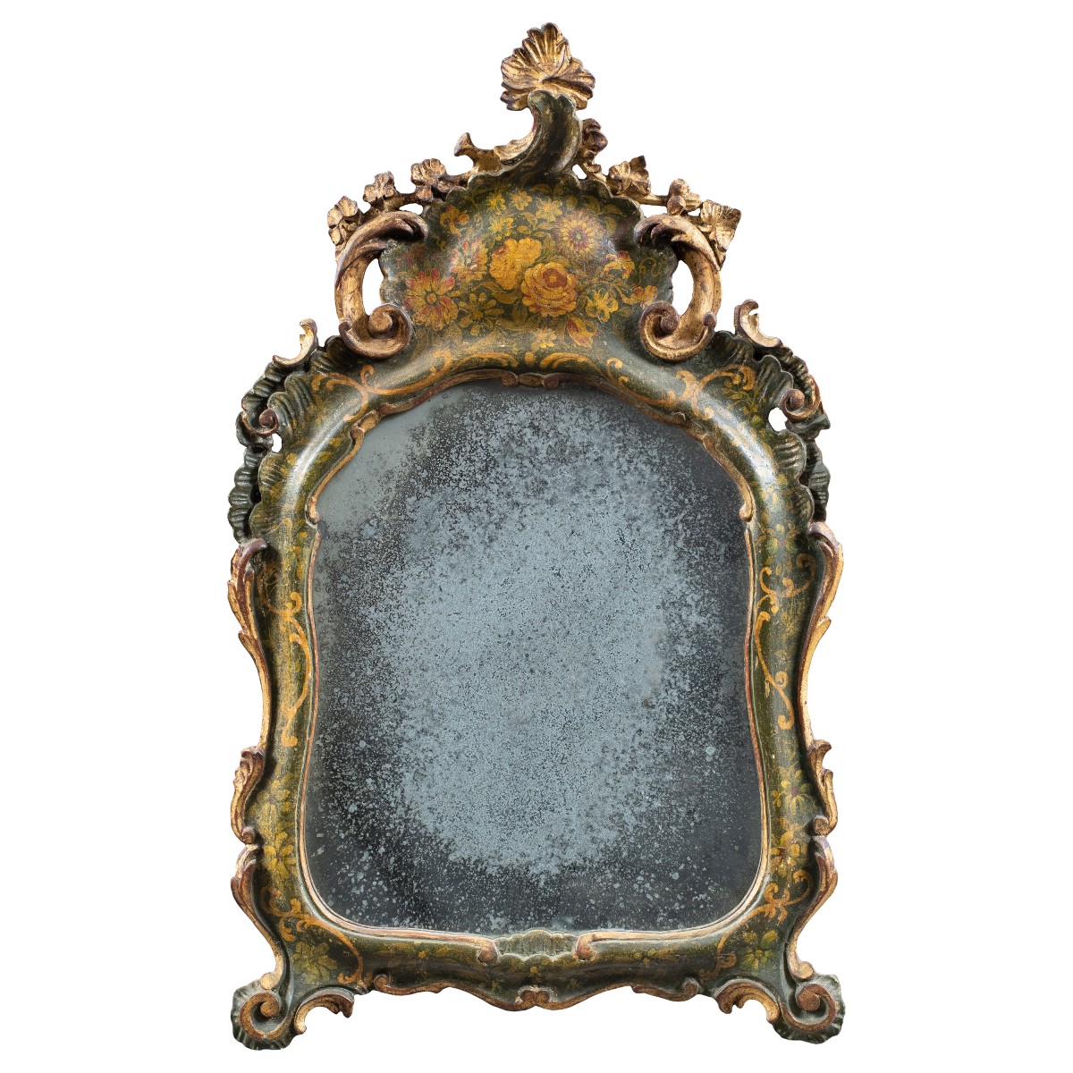 Miroir En Bois Sculpté, Laqué Et Peint. Venise, XVIIIe-xixe Siècle.