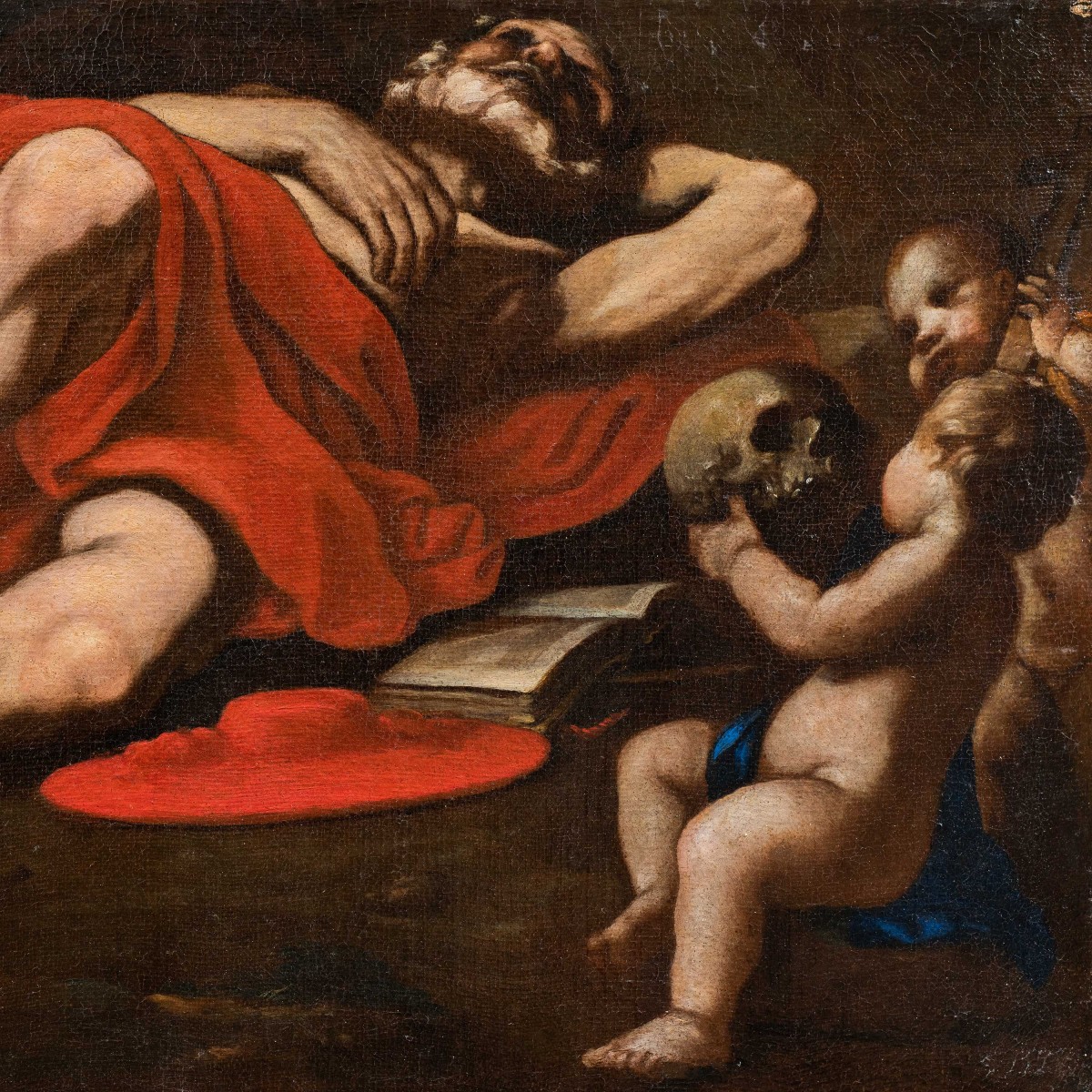 Caravaggesque Painter (17th Century) - Saint Jerome.-photo-2