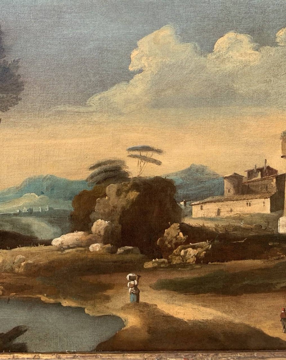 Francesco Tironi (venise 1745 - Venise 1797) - Paysage Vénitien Avec Bergers Et Troupeaux.-photo-1