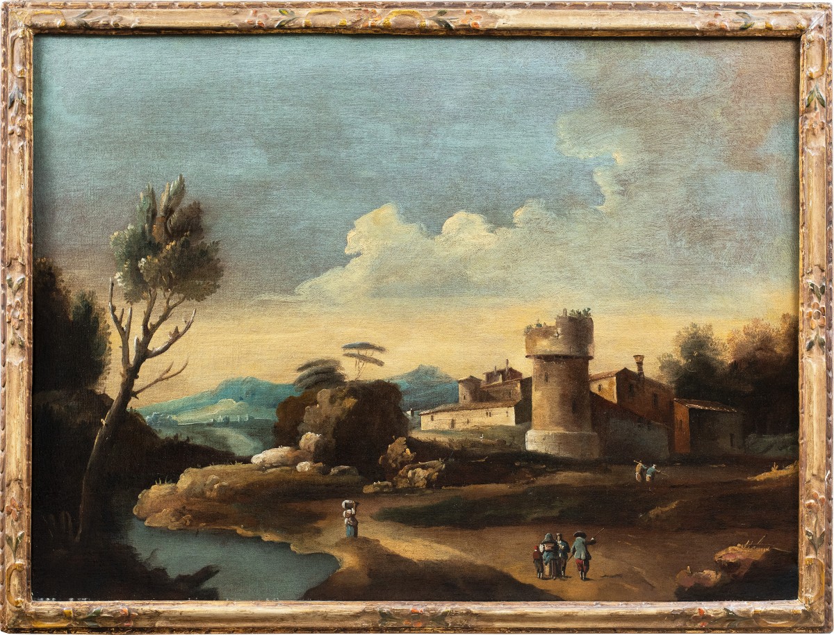 Francesco Tironi (venise 1745 - Venise 1797) - Paysage Vénitien Avec Bergers Et Troupeaux.