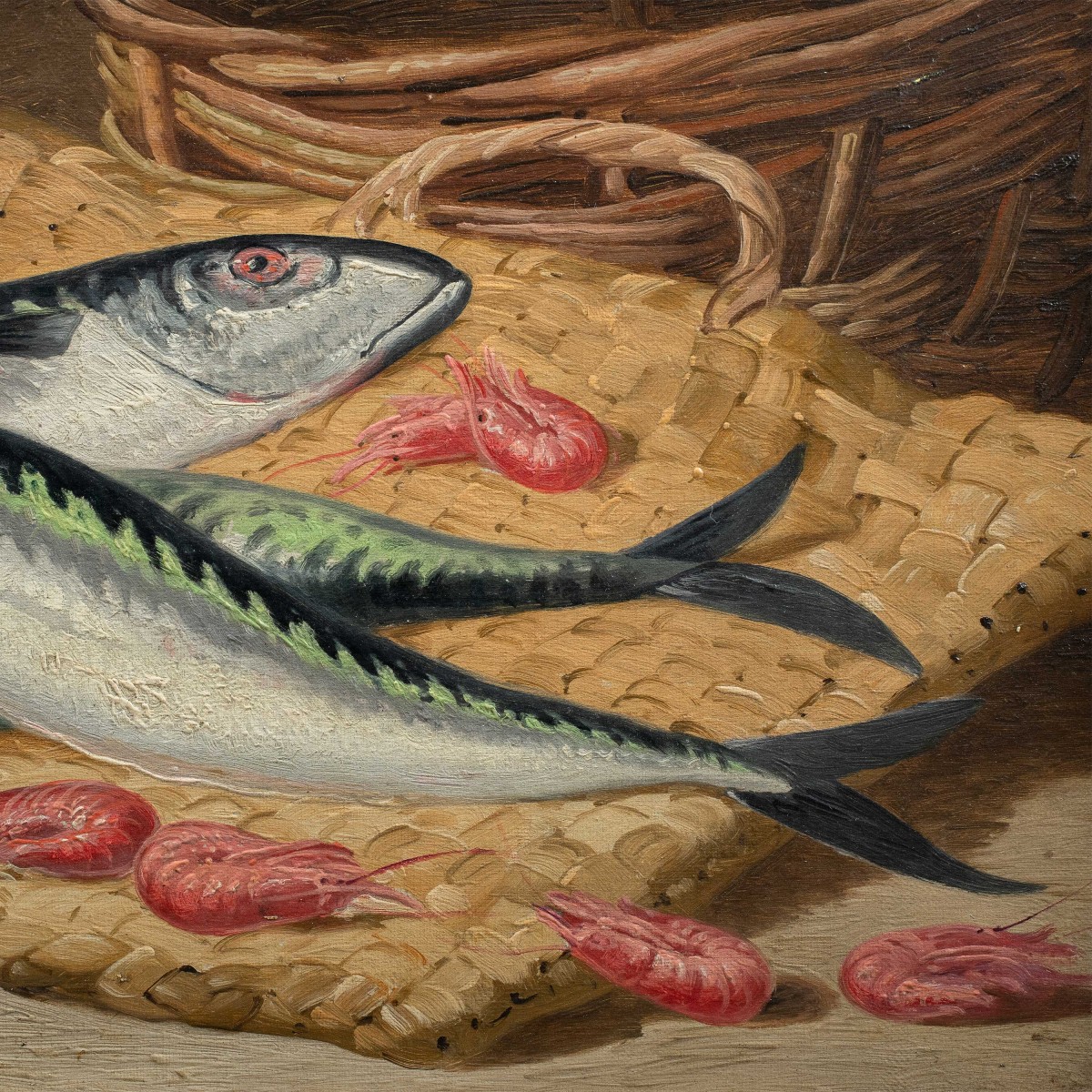 Charles Thomas Bale (british, 1845 - 1925) - Still Life Of Fish And Shrimp.-photo-3