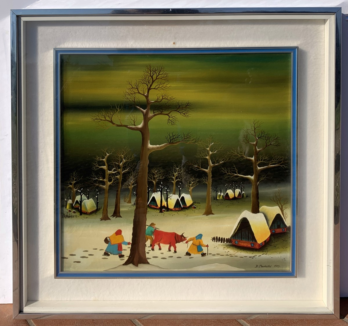 Duska Markotić (croatia, 20th Century) - Winter Landscape.-photo-3