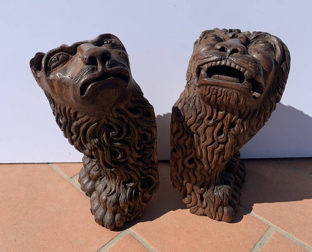 Paire De Sculptures Porte-livres. Venise, XVIIe Siècle.-photo-3