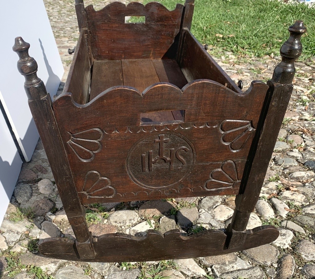 Berceau En Bois Sculpté. Italie, XIXe Siècle.-photo-2