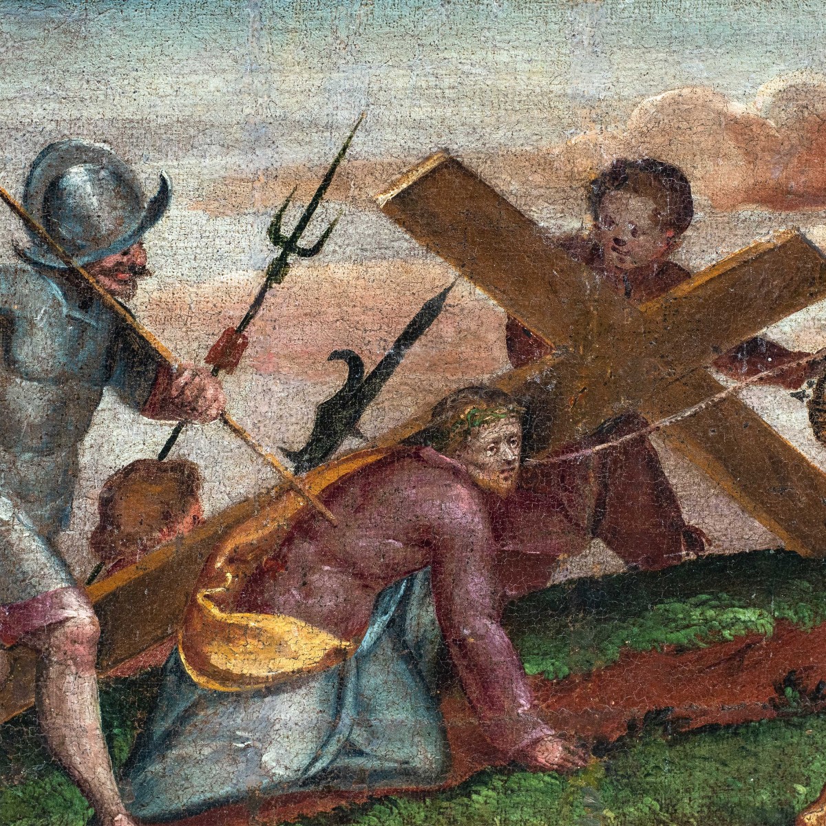 Peintre Italien (xvie Siècle) - Montée Au Calvaire.-photo-2