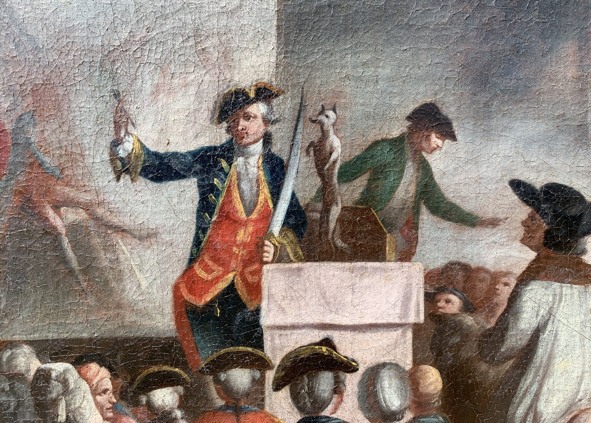 Peintre Italien (xviiie Siècle) - Théâtre De Rue.-photo-1
