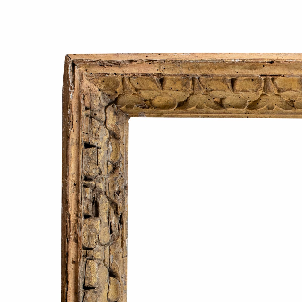 Baroque Frame In Carved And Painted Wood. Emilia, 17th Century.-photo-2