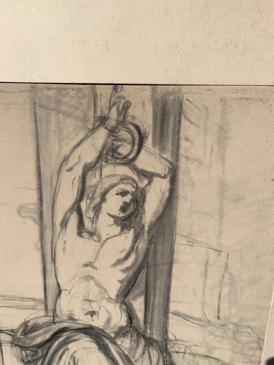 Artiste italien (XVIIIe-XIXe siècles) - Étude pour un Saint Sébastien.-photo-1