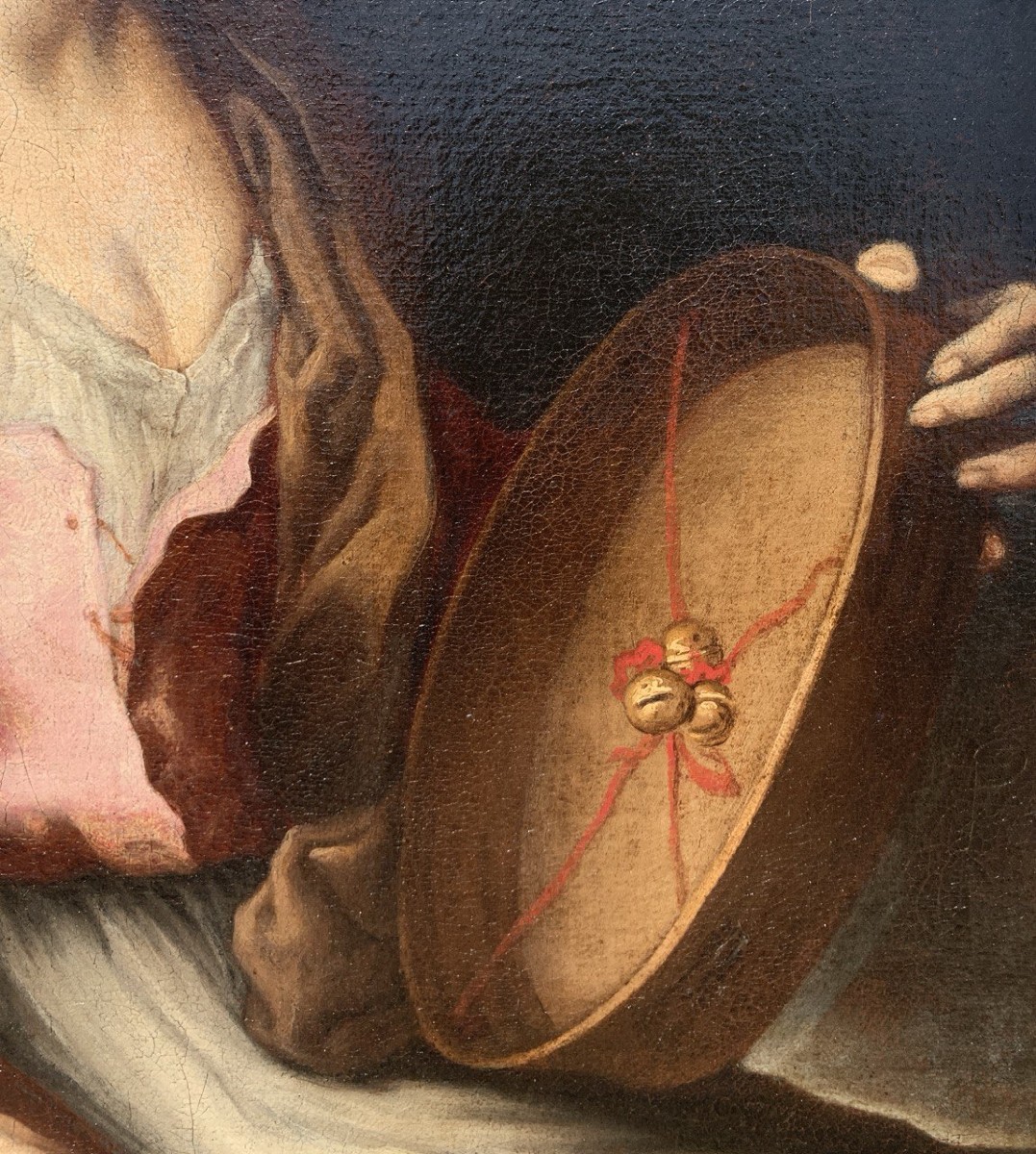 Antonio Zanchi (este 1631 - Venice 1722) - Peasant Woman With Tambourine.-photo-2