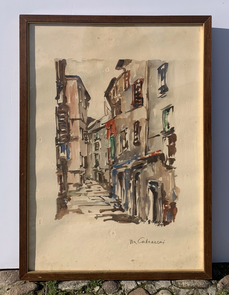 Peintre de Trieste (daté de 1959) - Via dei Cavazzeni à Trieste.-photo-3