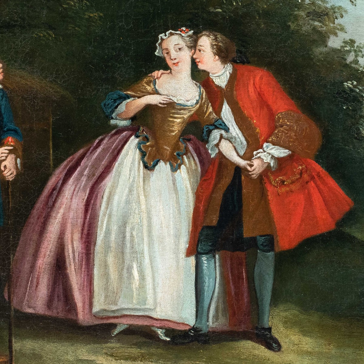 French Rococo Painter (18th Century) - Gallant Scene In A Landscape.-photo-2