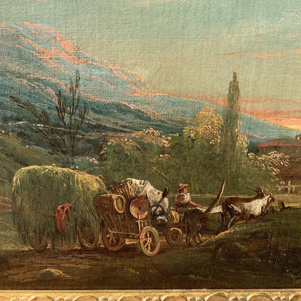 Antonio Diziani (venice 1737 - Venice 1797) - Bucolic Landscape With Characters And Wagon.-photo-2