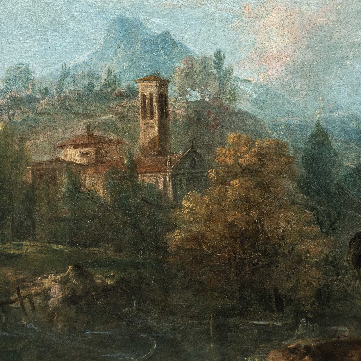 Francesco Zuccarelli (pitigliano 1702 - Florence 1788) - River Landscape With Knights.-photo-3