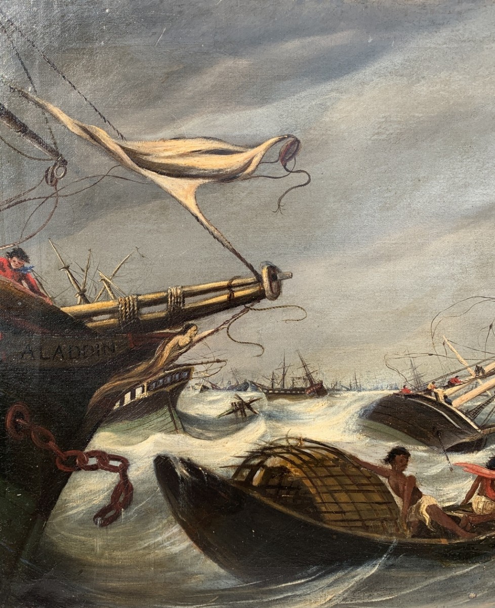 Peintre français (fin du XIXe siècle) - Mer agitée.-photo-1