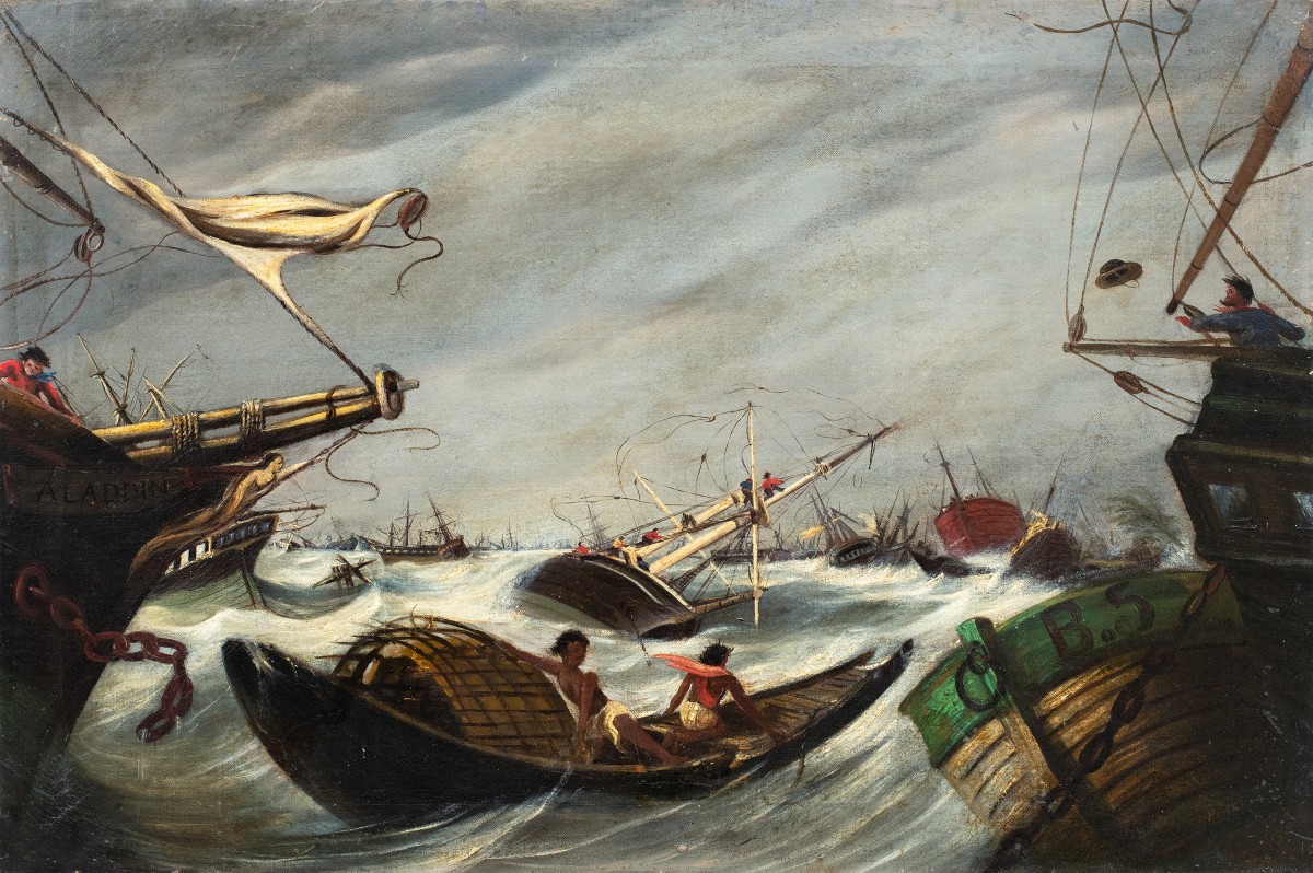 Peintre français (fin du XIXe siècle) - Mer agitée.
