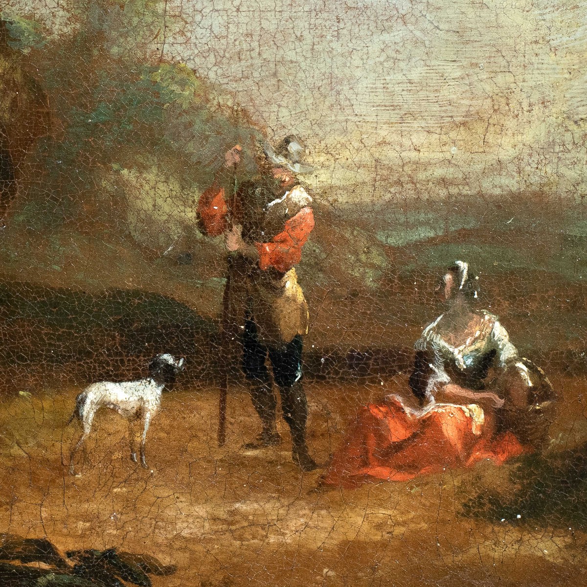 Italian Painter (18th Century) - Landscape With Shepherds At Rest.-photo-2