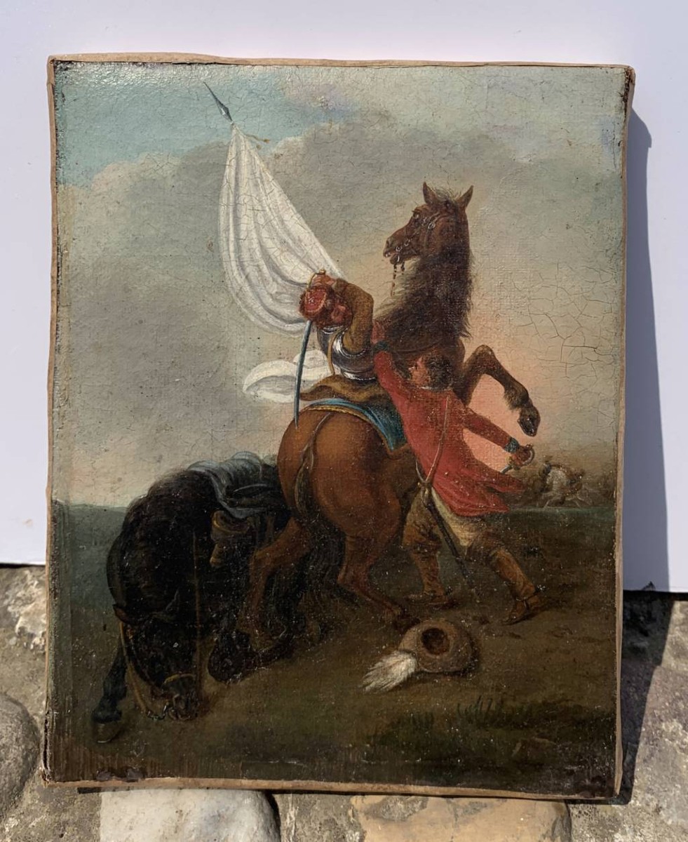 Francesco Casanova (london 1727 – Mödling 1803) Attributed To - Battle Scene On Horseback.-photo-4