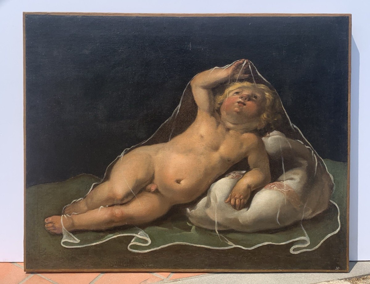 Isidoro Bianchi (campione 1581 - Campione 1662) - Putto Plays With A Veil.-photo-4