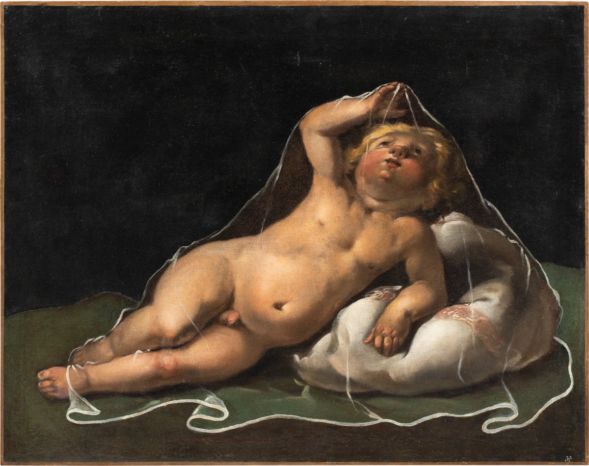 Isidoro Bianchi (campione 1581 - Campione 1662) - Putto Plays With A Veil.