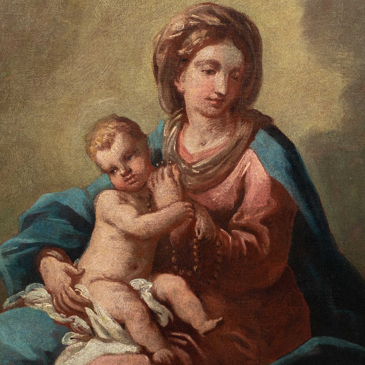 Venetian Painter (18th Century) - Madonna And Child.-photo-2