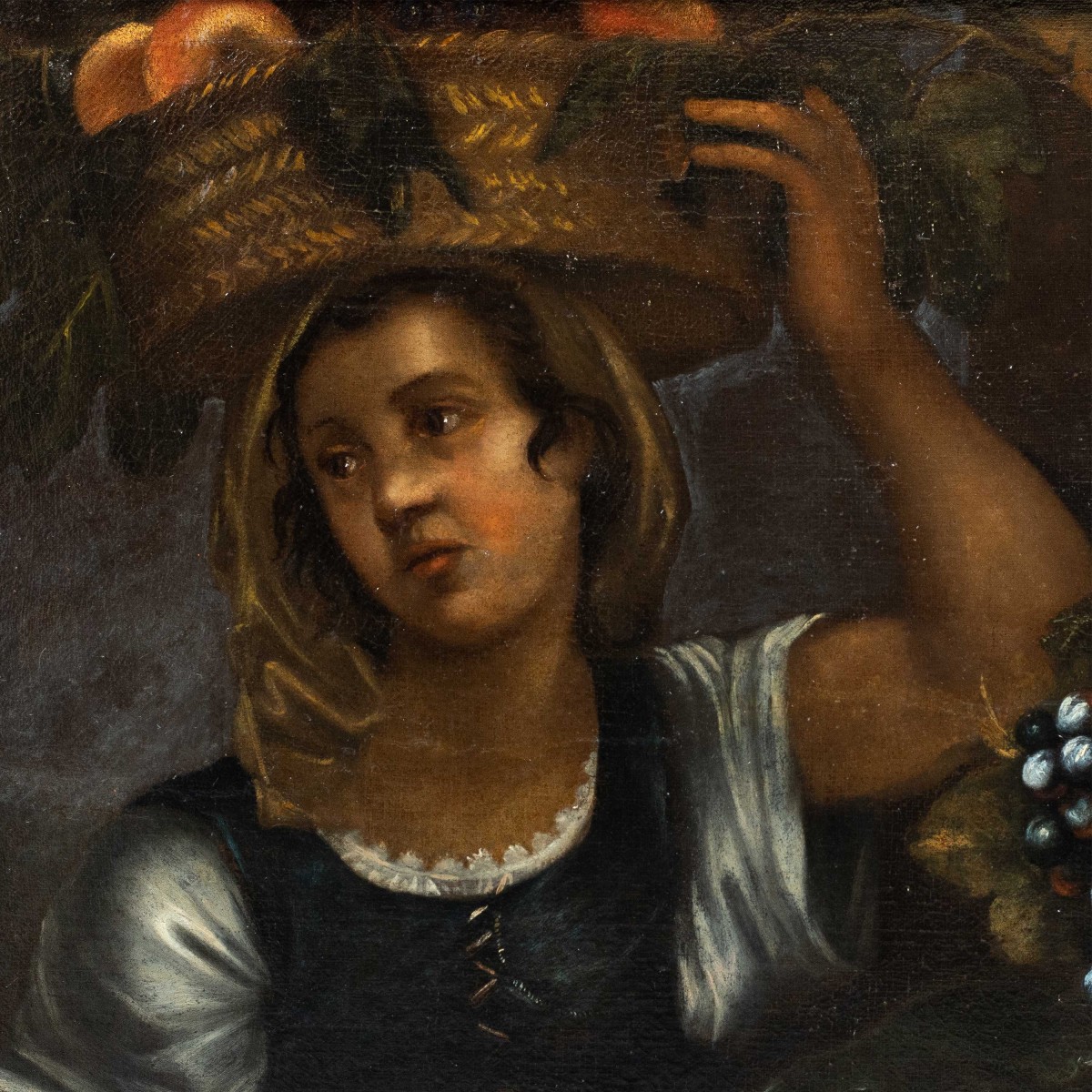 Francesco Annicini (Rome 1632 - après 1679) - Nature morte à la marchande de fruits.-photo-2