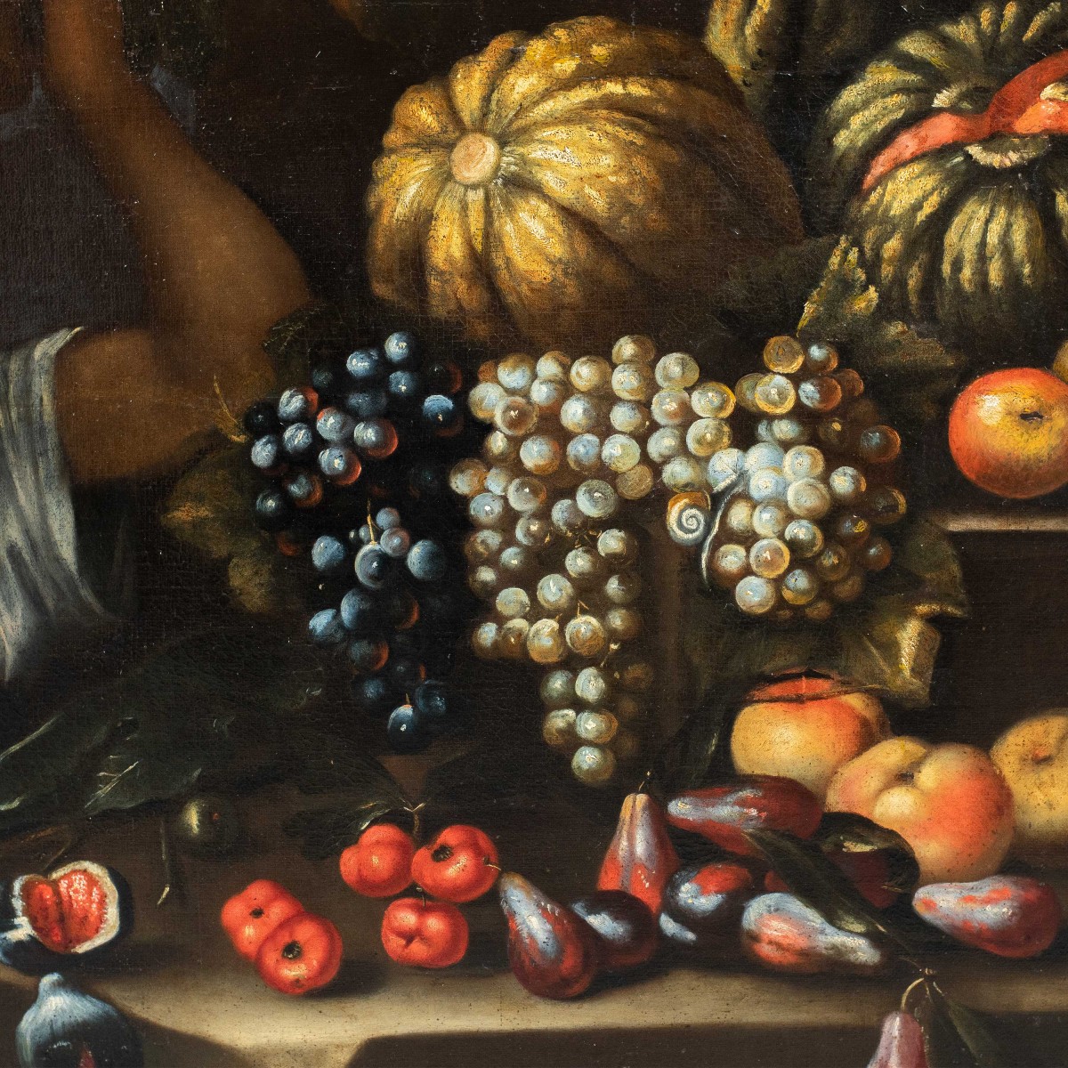 Francesco Annicini (Rome 1632 - après 1679) - Nature morte à la marchande de fruits.-photo-3
