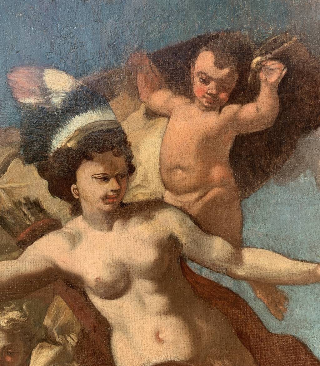 Atelier de Francesco Solimena (Canale di Serino 1657 - Barra 1747) - Allégorie de l'Amérique.-photo-2