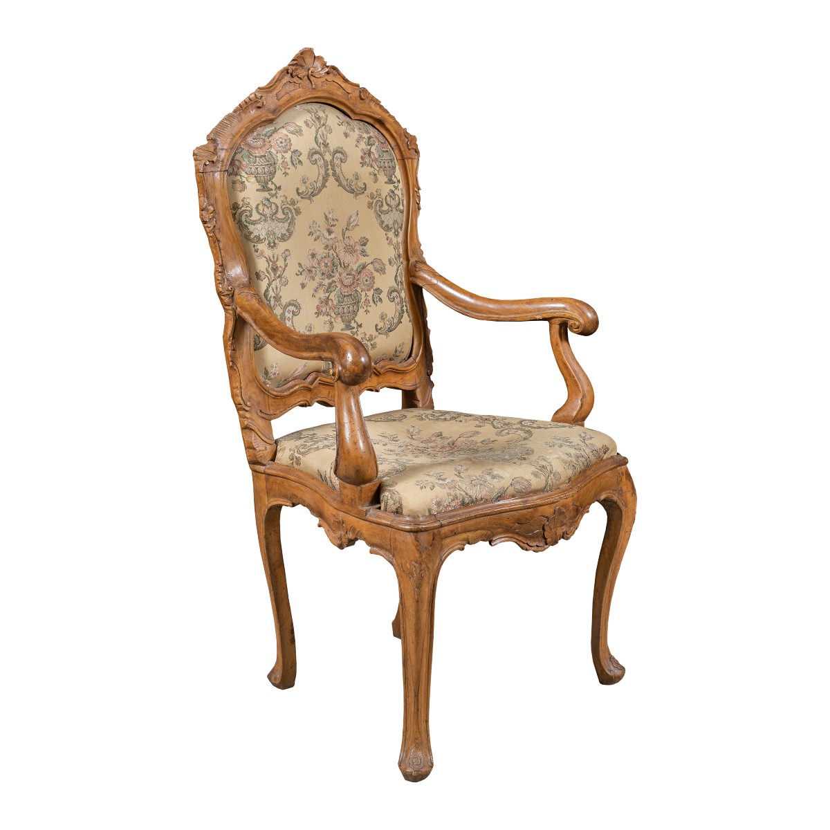 Carved Wooden Armchair. Venice, 18th Century.-photo-2