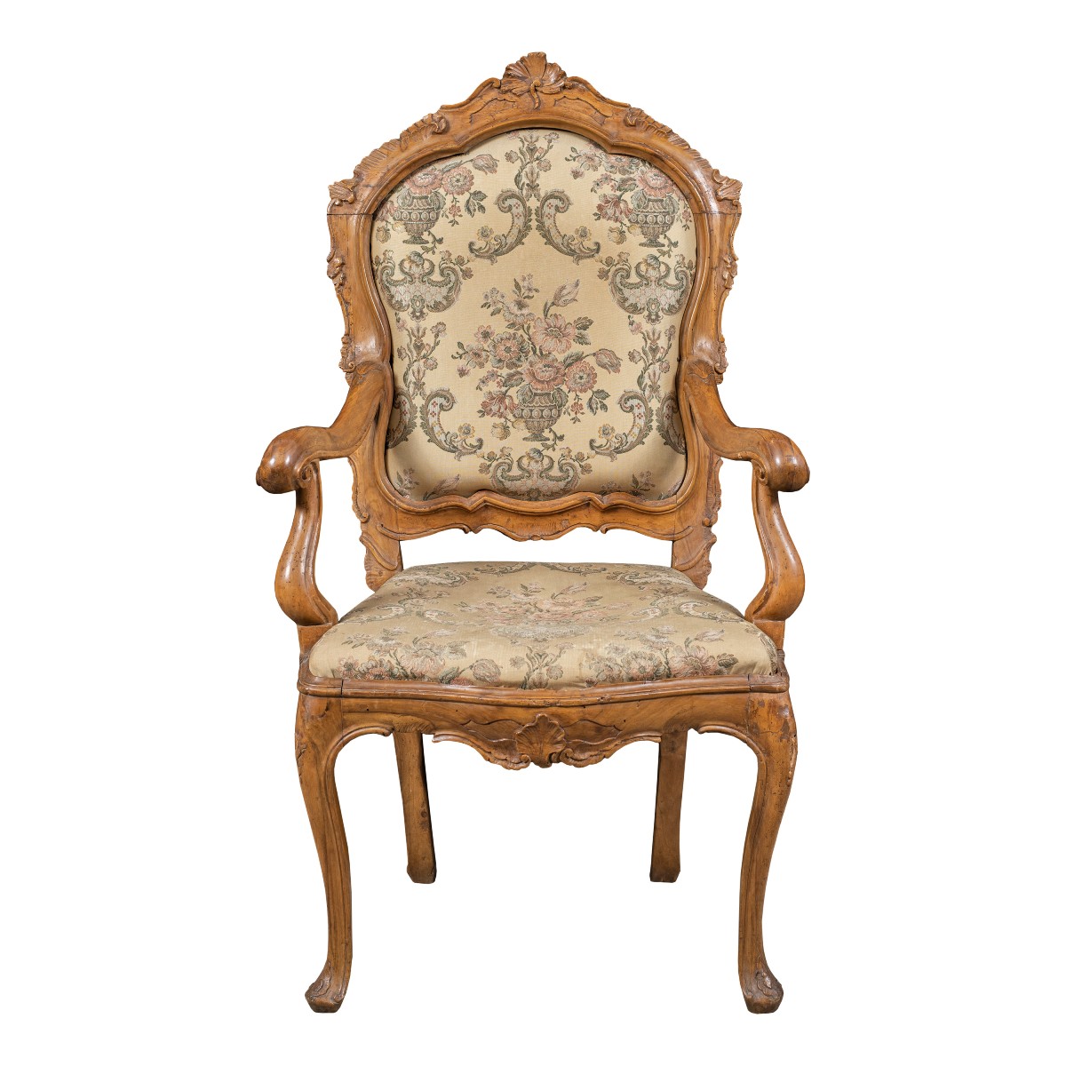 Carved Wooden Armchair. Venice, 18th Century.