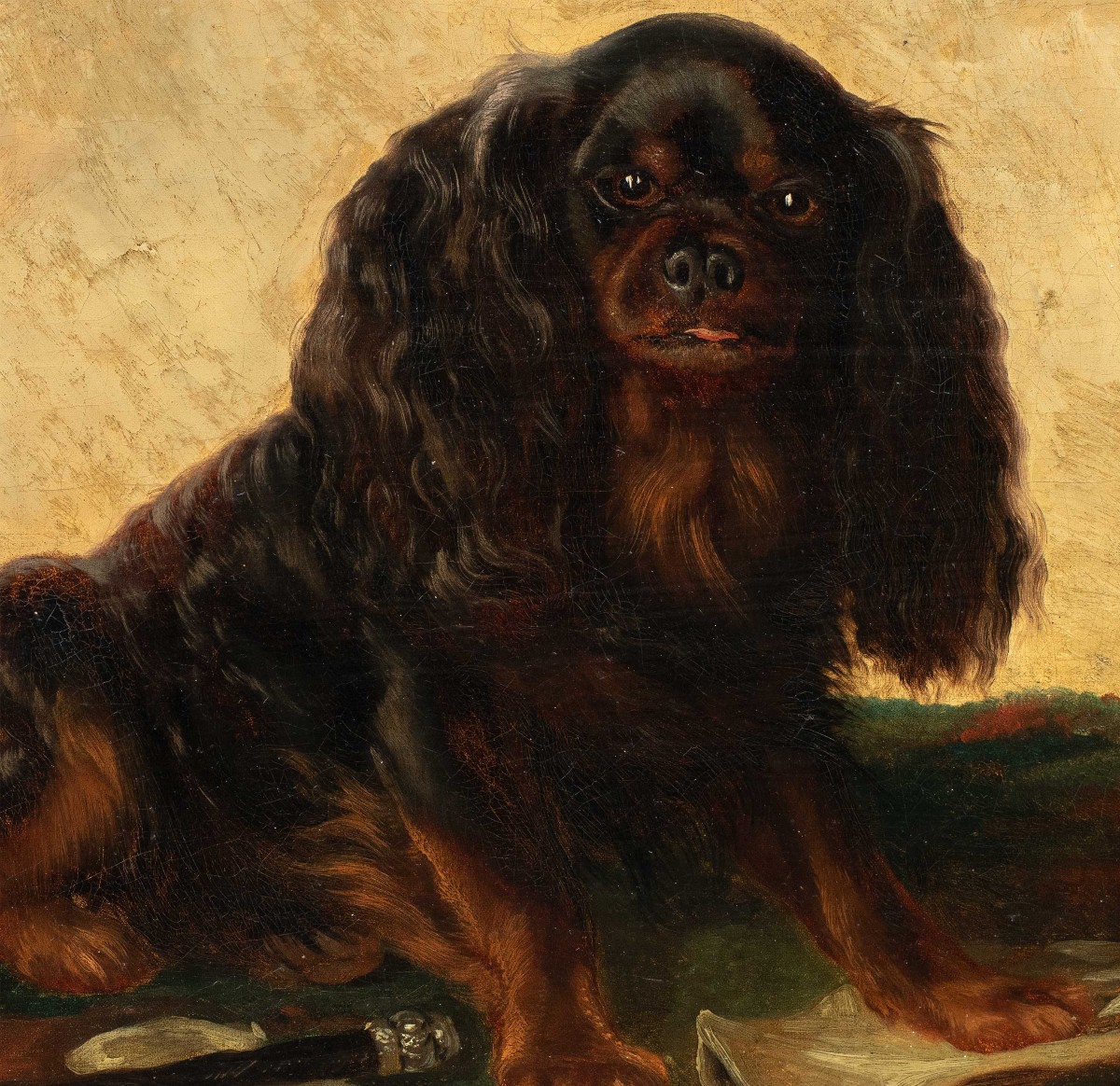 Peintre anglais (XIXe siècle) - Chien Cavalier King Charles.-photo-2