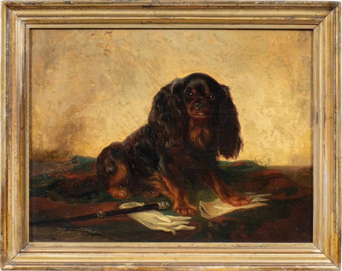 Peintre anglais (XIXe siècle) - Chien Cavalier King Charles.