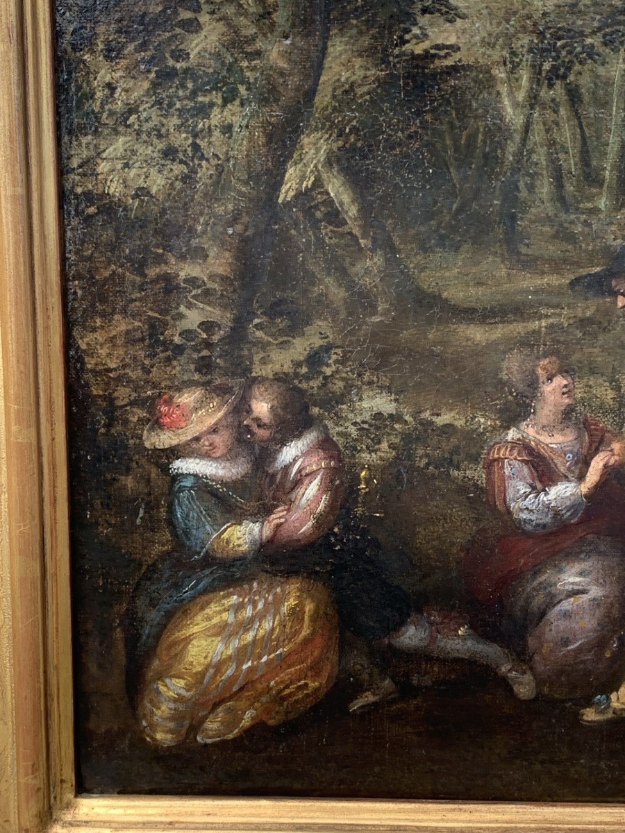 Lodewijk Toeput, dit Ludovico Pozzoserrato (XVI) - Rencontre de dames et de gentilshommes.-photo-1