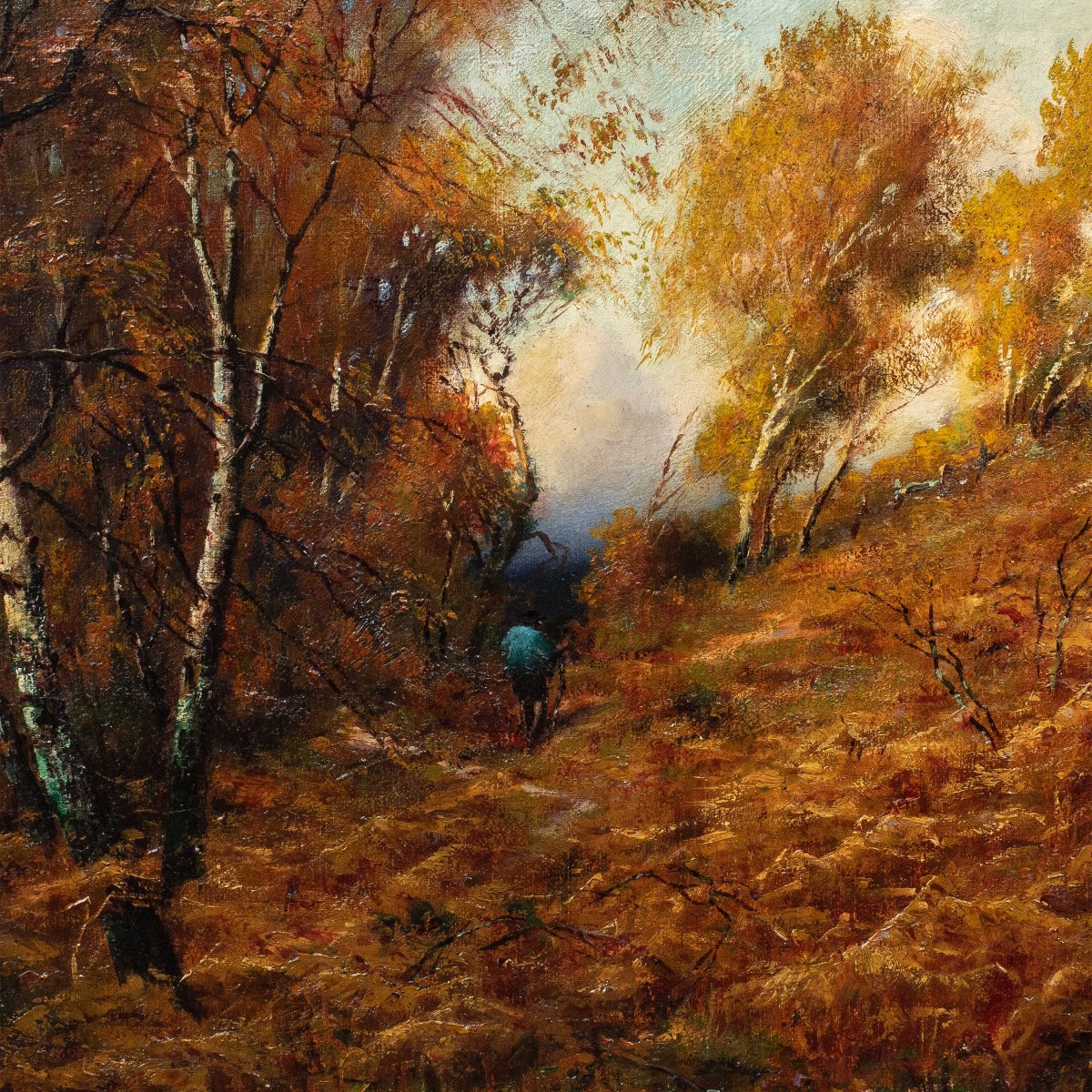 European Painter (late 19th Century) - Landscape With Forest And Path.-photo-2