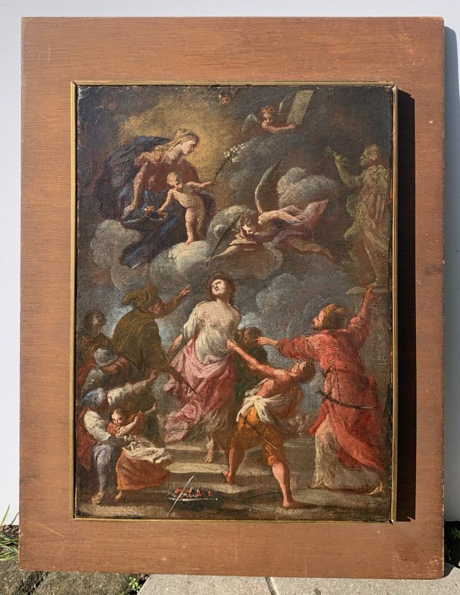 Maître napolitain (XVIIe-XVIIIe siècles) - Esquisse pour le Martyre de sainte Agathe.-photo-3
