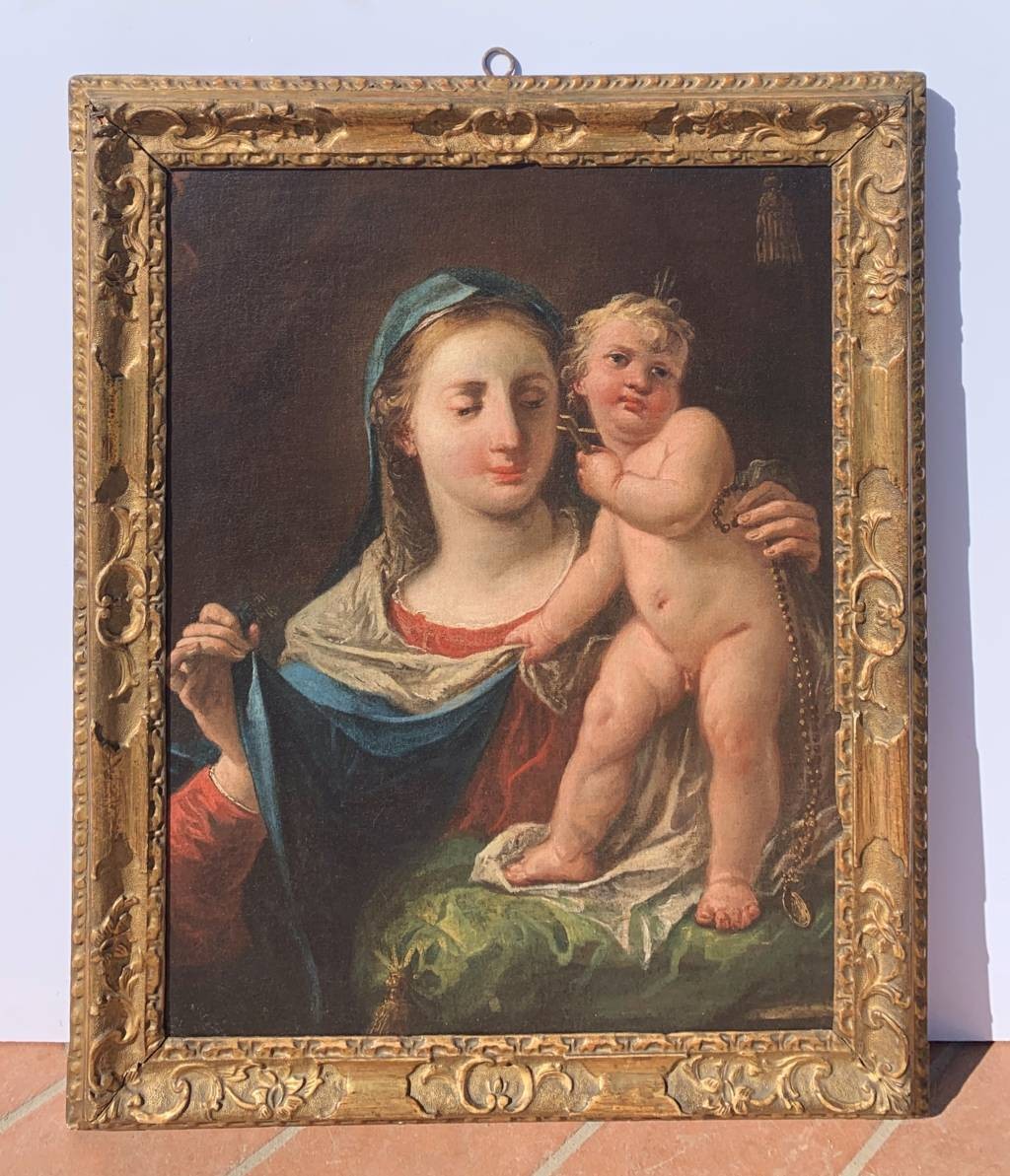Gaspare Diziani (Belluno 1689 – Venise 1767) - Vierge à l'Enfant.-photo-4