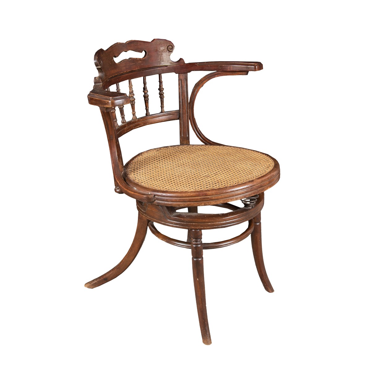 Chaise de bureau en bois sculpté. Probablement fabriquée par Thonet, Vienne, début du XX siècle-photo-2