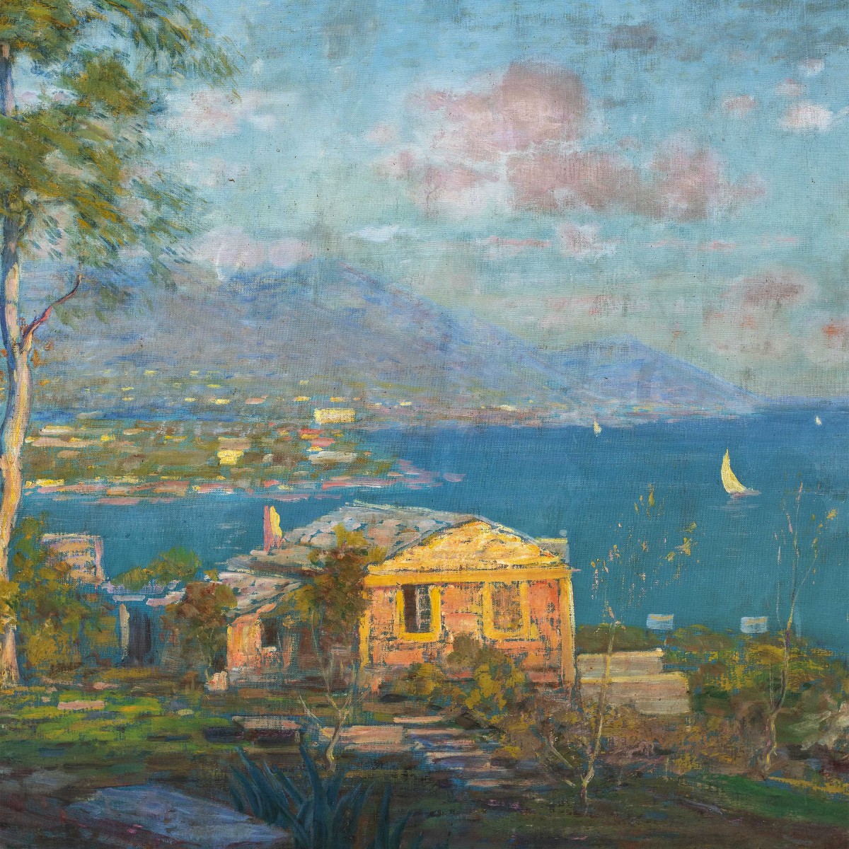 Carlo Costantino Tagliabue (bresso 1880 - Milan 1960) - The Gulf Of Rapallo.-photo-2
